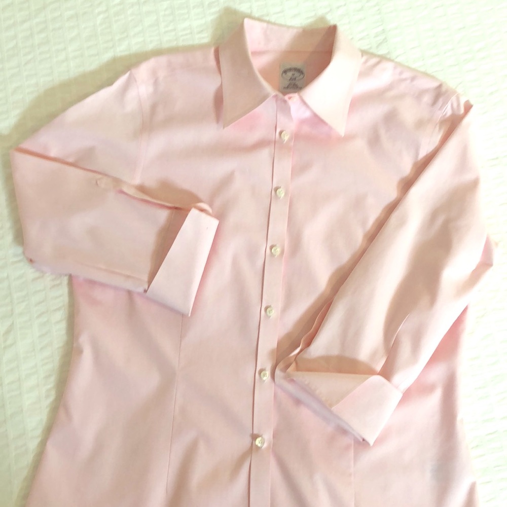 Non-Iron Fitted 3-Quarter-Sleeve Dress Shirt SZ 10